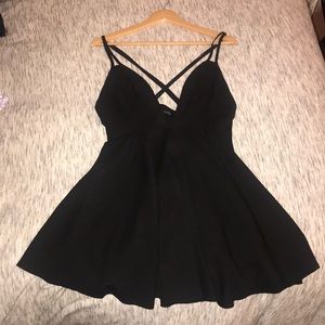 ANGL Low Cut Black Dress